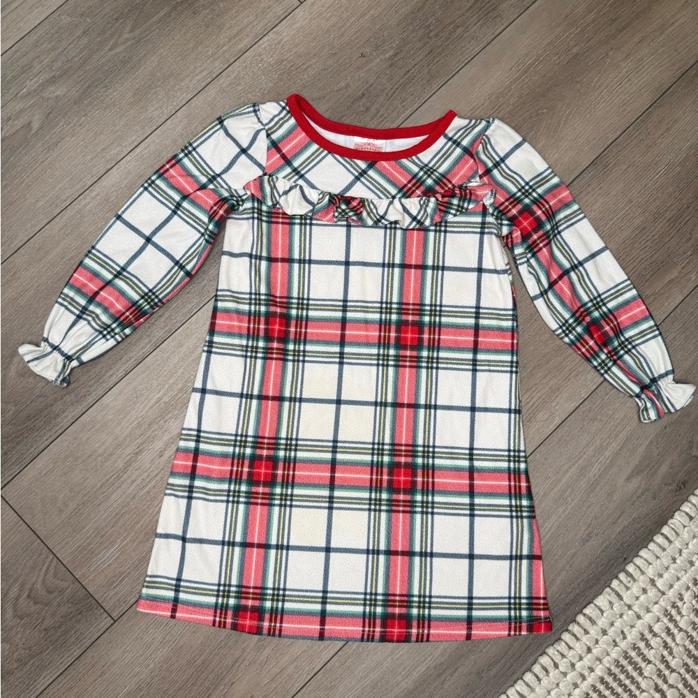 Cozy Plaid Christmas Girls Nightgown - Plaid - Size 5